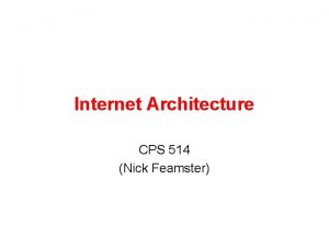 Internet Architecture CPS 514 Nick Feamster Todays Reading