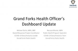 Grand Forks Health Officers Dashboard Update Michael Dulitz