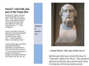 Homers Iliad tells only part of the Trojan