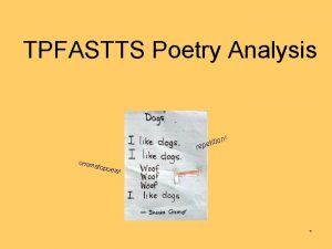 TPFASTTS Poetry Analysis n titio e p e