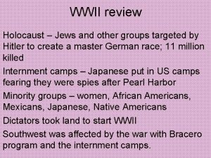 WWII review Holocaust Jews and other groups targeted