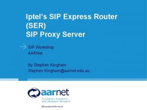 Iptels SIP Express Router SER SIP Proxy Server