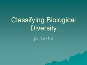 Classifying Biological Diversity p 12 13 Carolus Linnaeus
