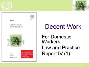 Decent Work For Domestic Workers Law and Practice