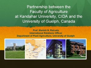Partnership between the Faculty of Agriculture at Kandahar