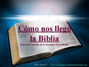 Cmo nos lleg la Biblia Un breve estudio