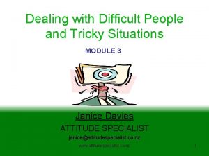 Dealing with Difficult People and Tricky Situations MODULE