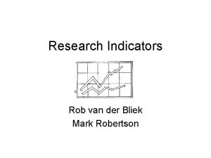 Research Indicators Rob van der Bliek Mark Robertson