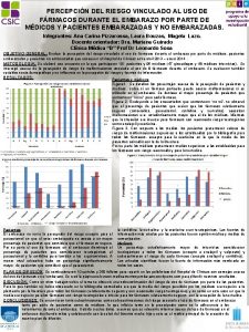 PERCEPCIN DEL RIESGO VINCULADO AL USO DE FRMACOS