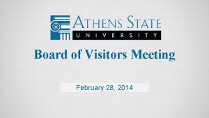 Board of Visitors Meeting February 28 2014 ACCREDITATION