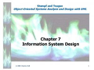 Stumpf and Teague ObjectOriented Systems Analysis and Design