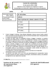 Contrat de scolarisation Anne scolaire 2017 2018 disposition