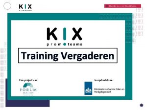 Training Vergaderen Een project van 14 12 2021