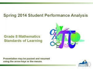 Spring 2014 Student Performance Analysis Grade 8 Mathematics