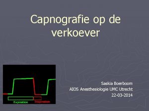 Capnografie op de verkoever Saskia Boerboom AIOS Anesthesiologie