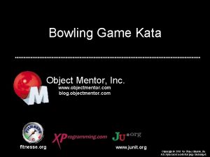Bowling Game Kata Object Mentor Inc www objectmentor