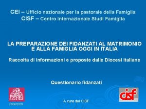 CEI Ufficio nazionale per la pastorale della Famiglia