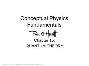 Conceptual Physics Fundamentals Chapter 15 QUANTUM THEORY Copyright