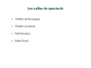 Les salles de spectacle Thtre de Bourgogne Thtre