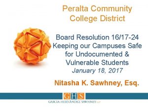 Peralta Community College District Board Resolution 1617 24