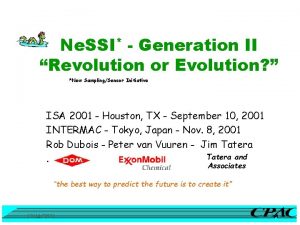 Ne SSI Generation II Revolution or Evolution New