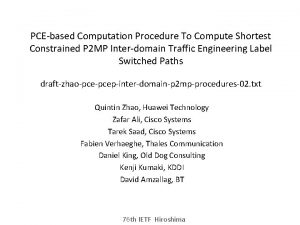 PCEbased Computation Procedure To Compute Shortest Constrained P