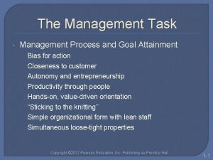 The Management Task Management Process and Goal Attainment