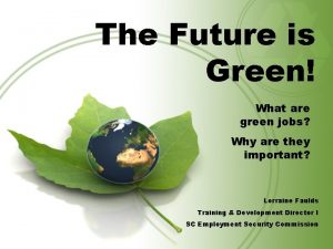 The Future is Green What are green jobs