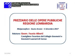 PREZZARIO DELLE OPERE PUBBLICHE REGIONE LOMBARDIA Malpensafiere Busto