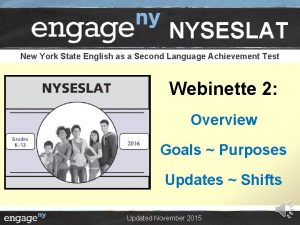 NYSESLAT New York State English as a Second