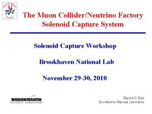 The Muon ColliderNeutrino Factory Solenoid Capture System Solenoid