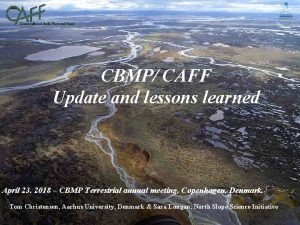 CIRCUMPOLAR BIODIVERSITY MONITORING PROGRAM CBMP CAFF Update and