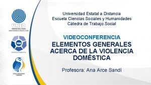 Universidad Estatal a Distancia Escuela Ciencias Sociales y