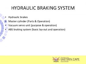 HYDRAULIC BRAKING SYSTEM Hydraulic brakes Master cylinder Parts