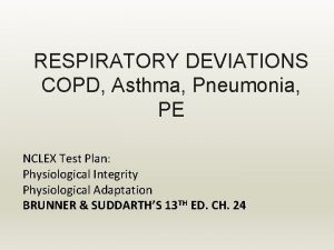 RESPIRATORY DEVIATIONS COPD Asthma Pneumonia PE NCLEX Test