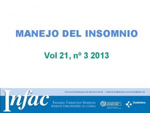 MANEJO DEL INSOMNIO Vol 21 n 3 2013
