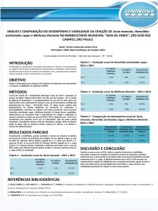 ANLISE E COMPARAO DO DESEMPENHO E VIABILIDADE DA