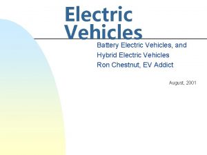 Electric Vehicles Battery Electric Vehicles and Hybrid Electric