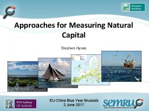 Approaches for Measuring Natural Capital Stephen Hynes EUChina