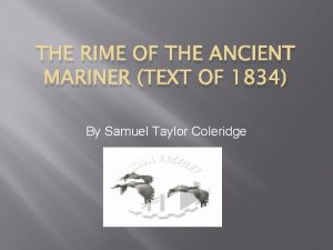 The rime of the ancient mariner text The rime of the ancient mariner text