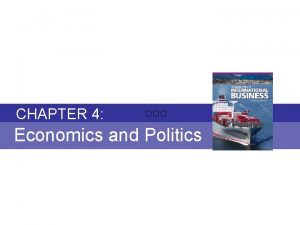 CHAPTER 4 Economics and Politics Chapter 4 ECONOMICS