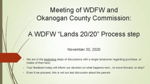 Meeting of WDFW and Okanogan County Commission A