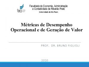 Mtricas de Desempenho Operacional e de Gerao de