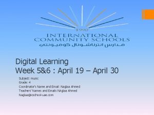 Digital Learning Week 56 April 19 April 30