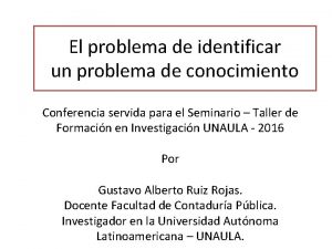 El problema de identificar un problema de conocimiento