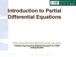 Introduction to Partial Differential Equations http numericalmethods eng