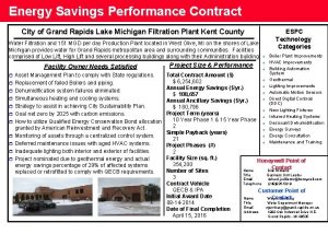 Energy Savings Performance Contract City of Grand Rapids