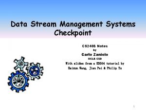 Data Stream Management Systems Checkpoint CS 240 B