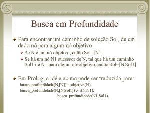 Busca em Profundidade Para encontrar um caminho de