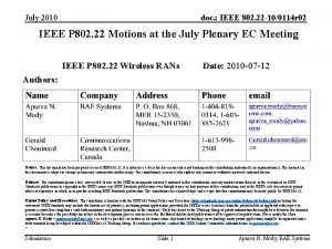 doc IEEE 802 22 100114 r 02 July